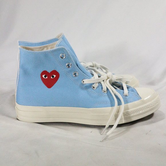 RARE Comme des Garçons PLAY x Chuck 70 High Bright Blue NEW Sz 10.5 US Men - Picture 2 of 15